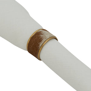 Cow Hide Napkin Ring | Brown