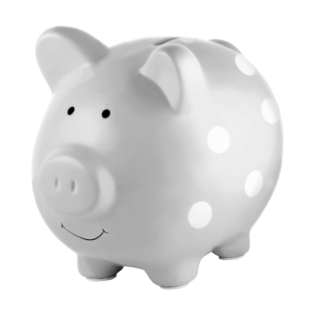 Polka Dot Piggy Bank | Gray