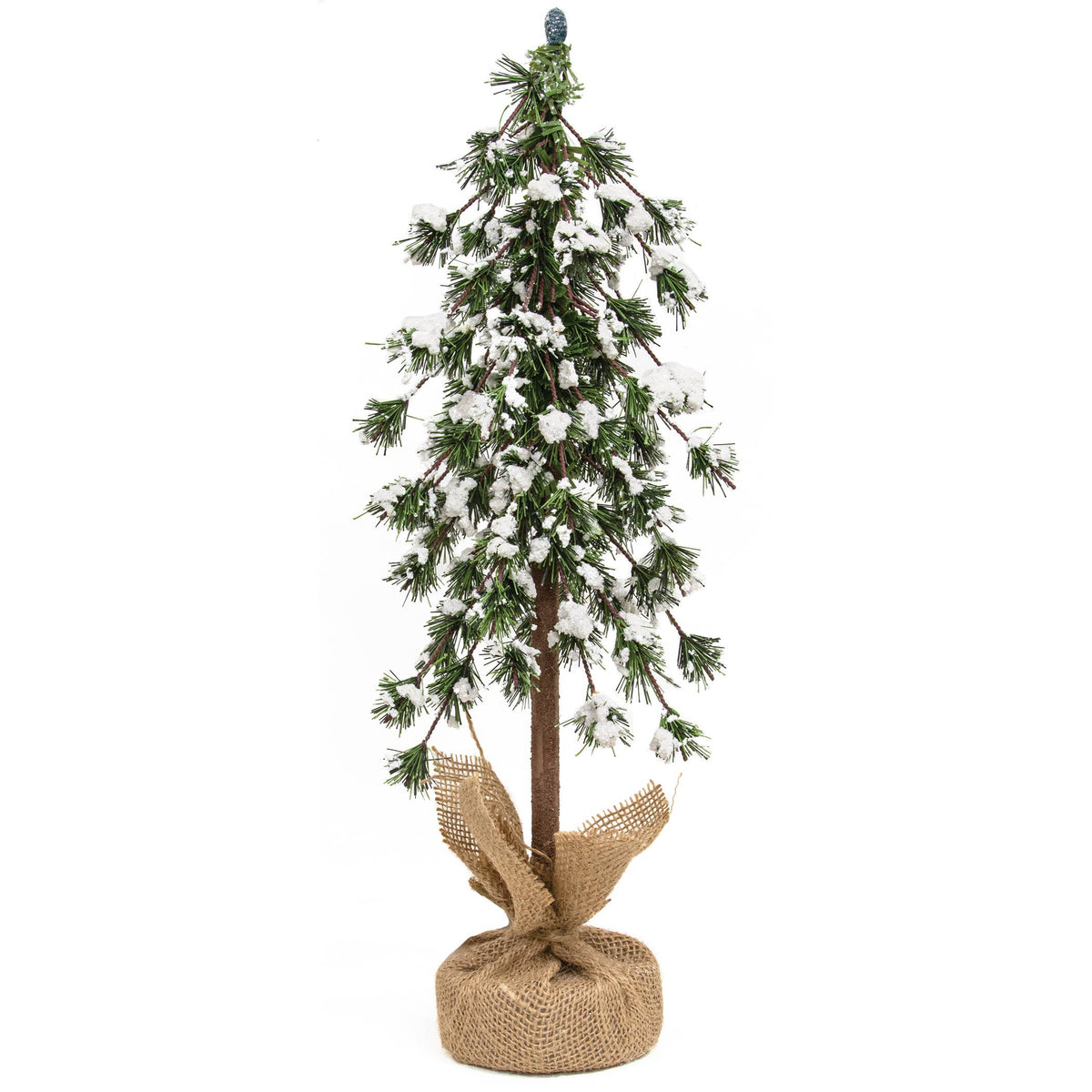 Saybrook Lane - Glistening Snowy Mini Ming Pine Tree w/Burlap Base - 18"