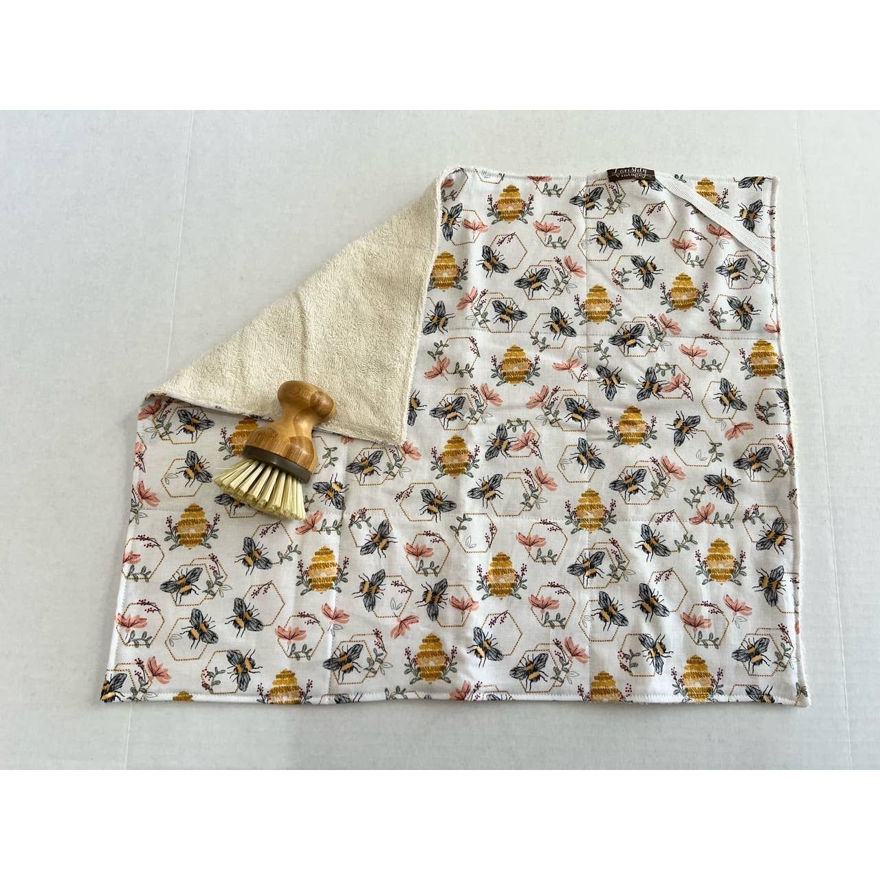 Dish Drying Mat | Embroidered Bee