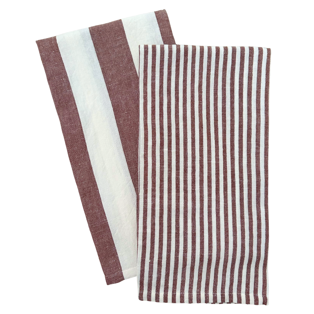 S/2 Stripe Tea Towel Set