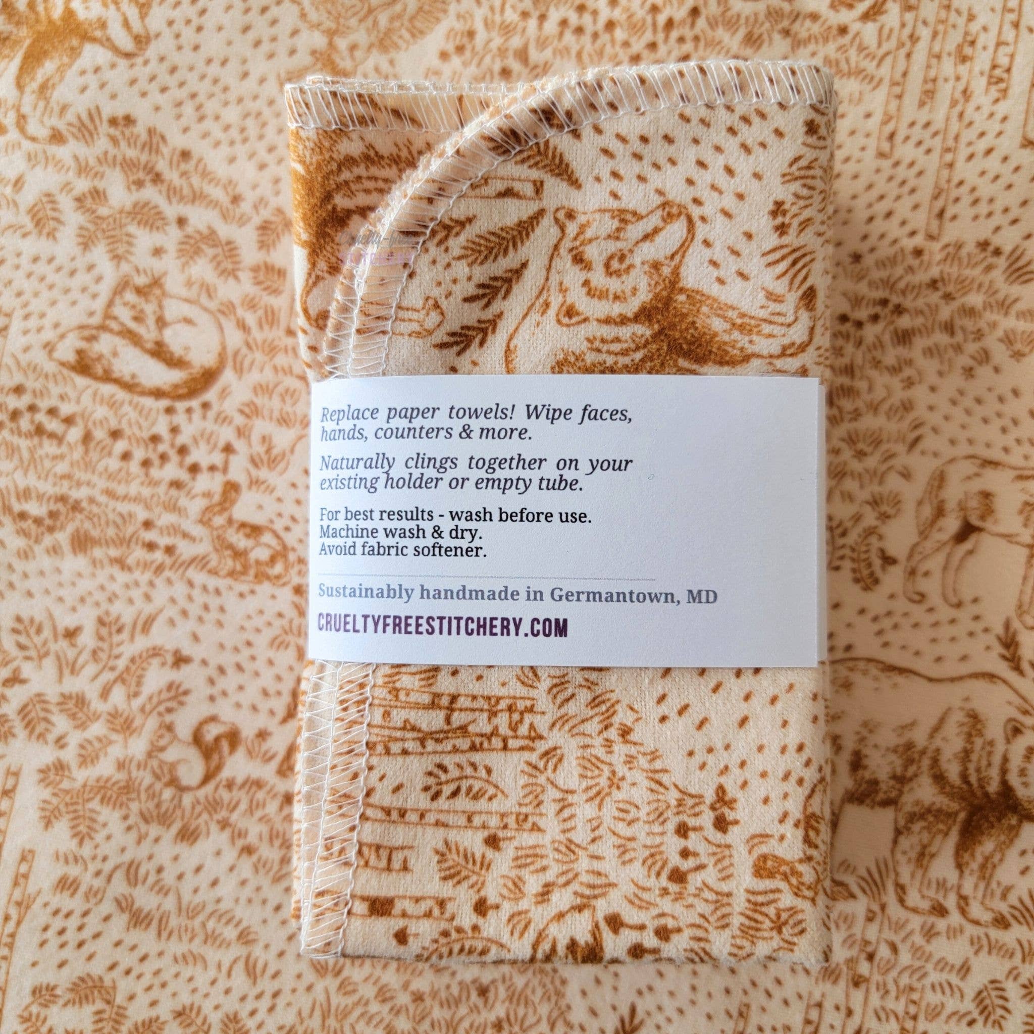 Cruelty-Free Stitchery - NonPaper Towels - Acorn Woodland: 10