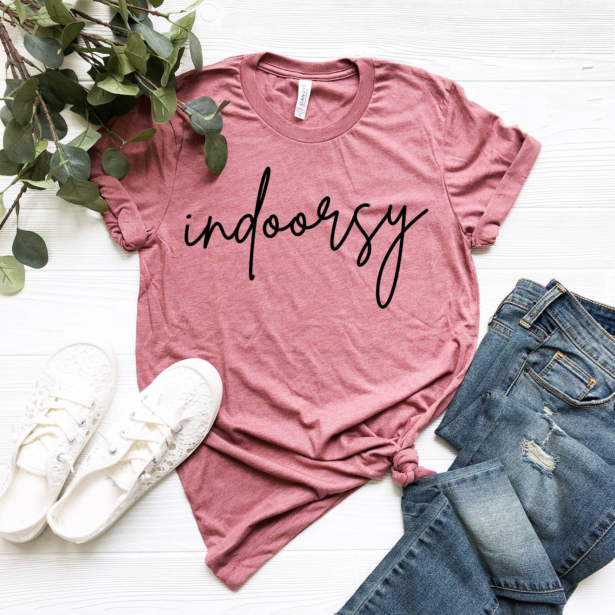 Indoorsy T-Shirt | Heather Mauve