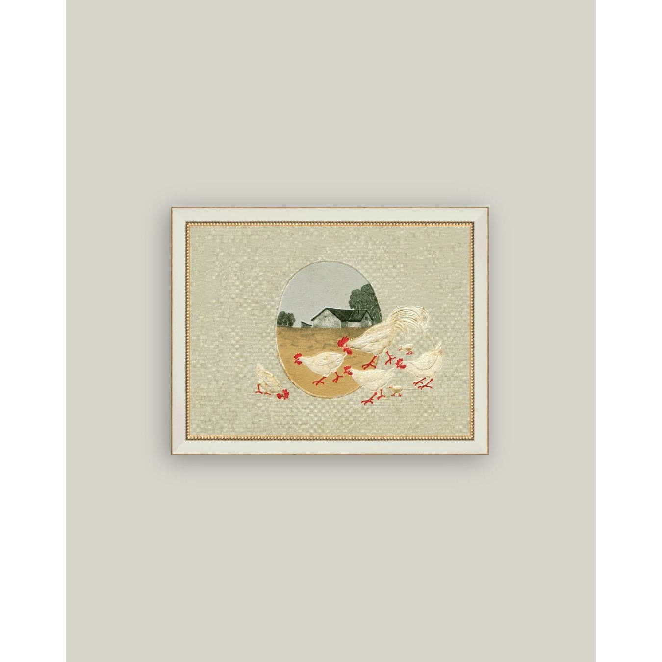 Framed Antique Art | Spring Chickens -6x4
