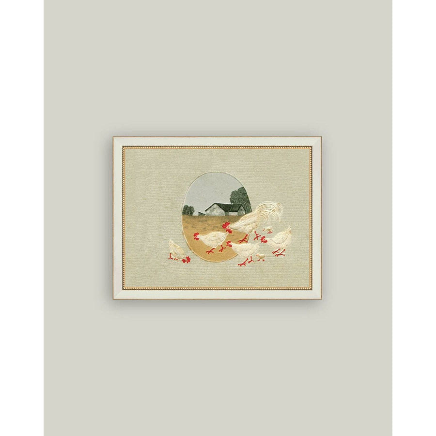 Framed Antique Art | Spring Chickens -6x4