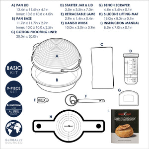 Basic 9 Piece Simply Sourdough Bread Baking Kit