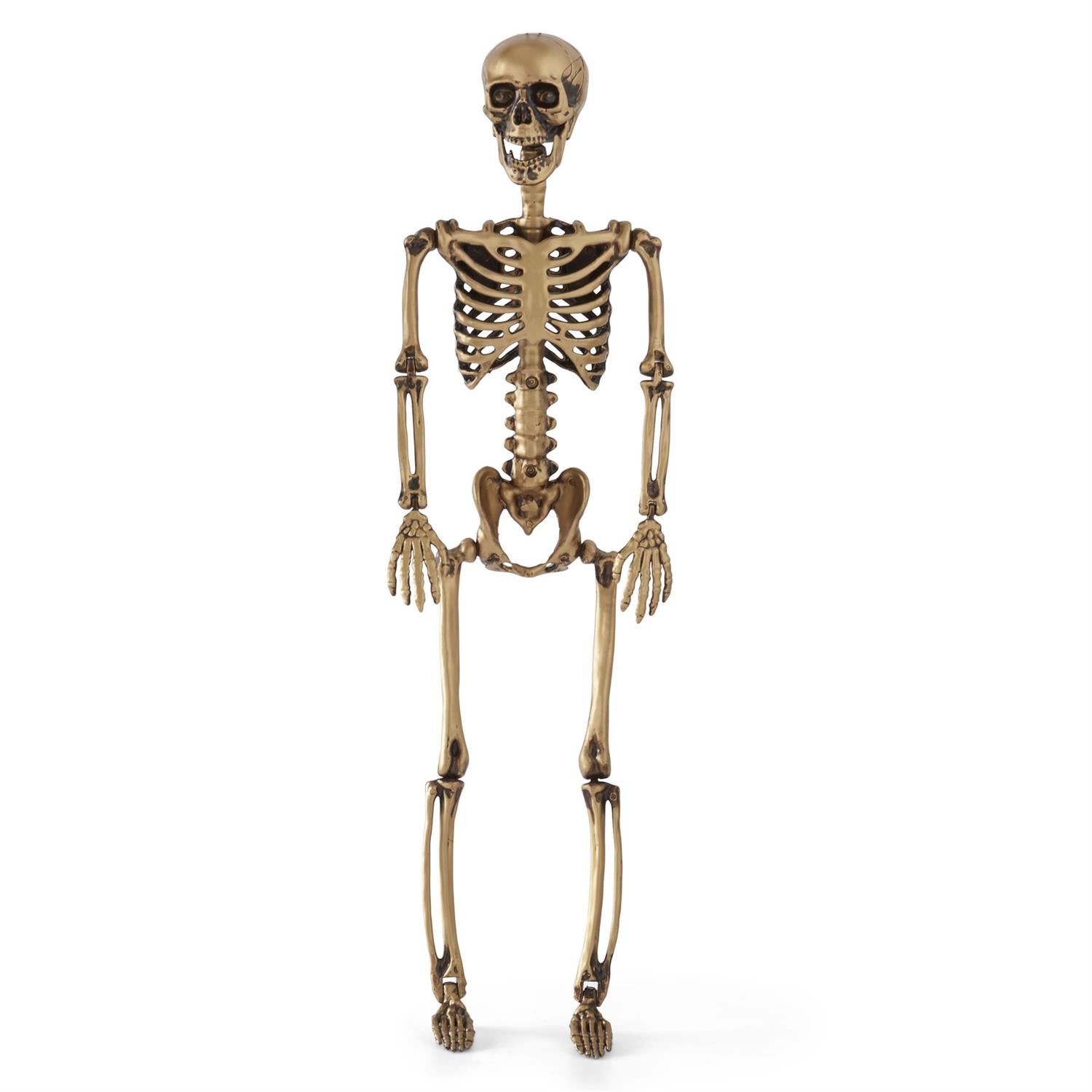 Antique Gold Poseable Skeleton — 36”