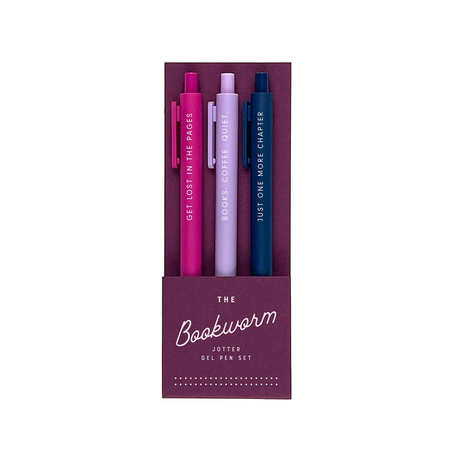 S/3 Gel Pens The Bookworm Jotter Set