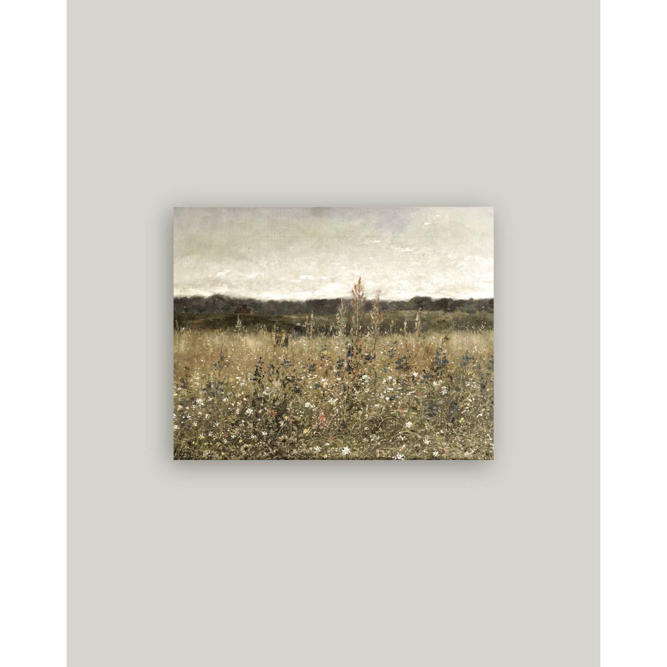 Wildflower Landscape Antique Artist Board