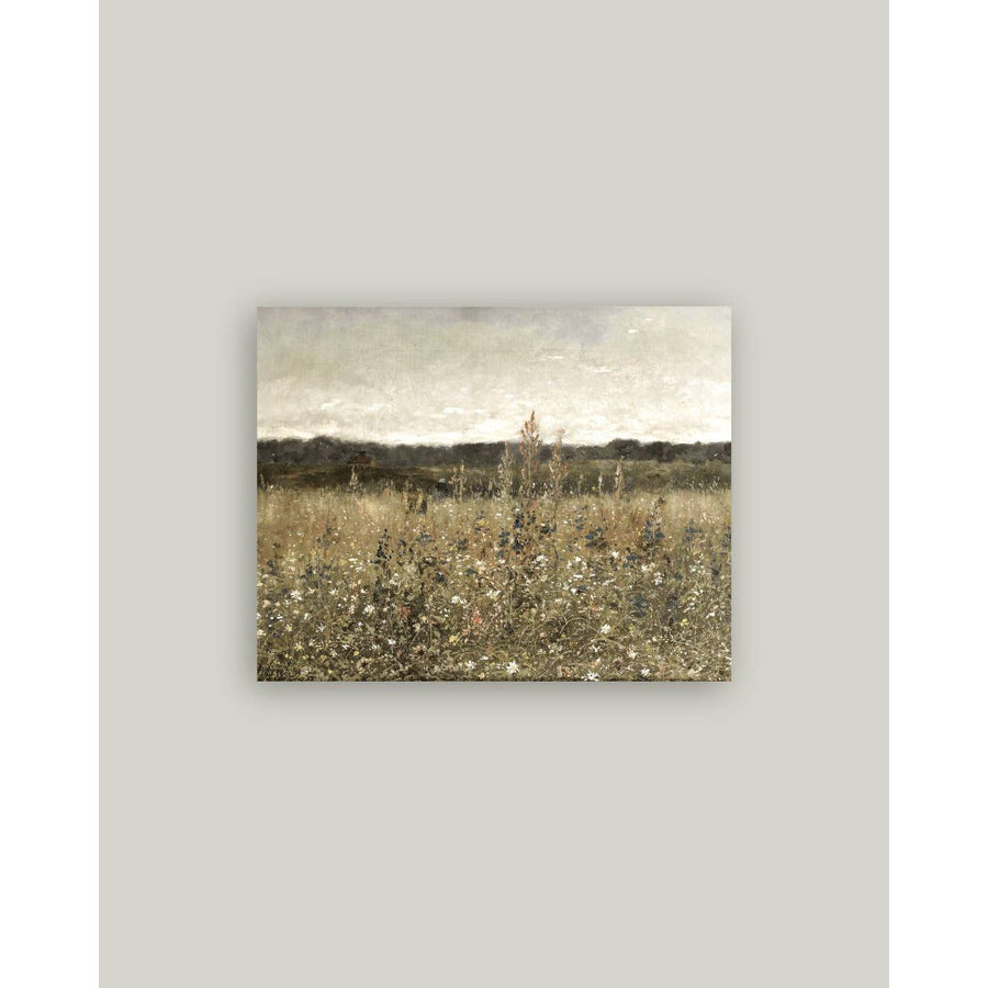 Wildflower Landscape Antique Artist Board
