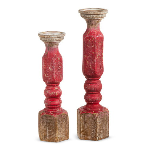 Distressed Wood Embossed Candleholder