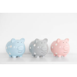 Polka Dot Piggy Bank | Gray