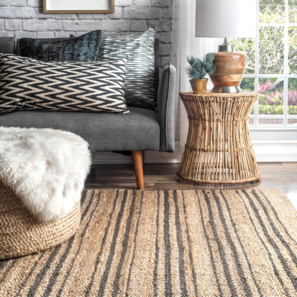 Hand Loomed Sandy Jute Area Rug