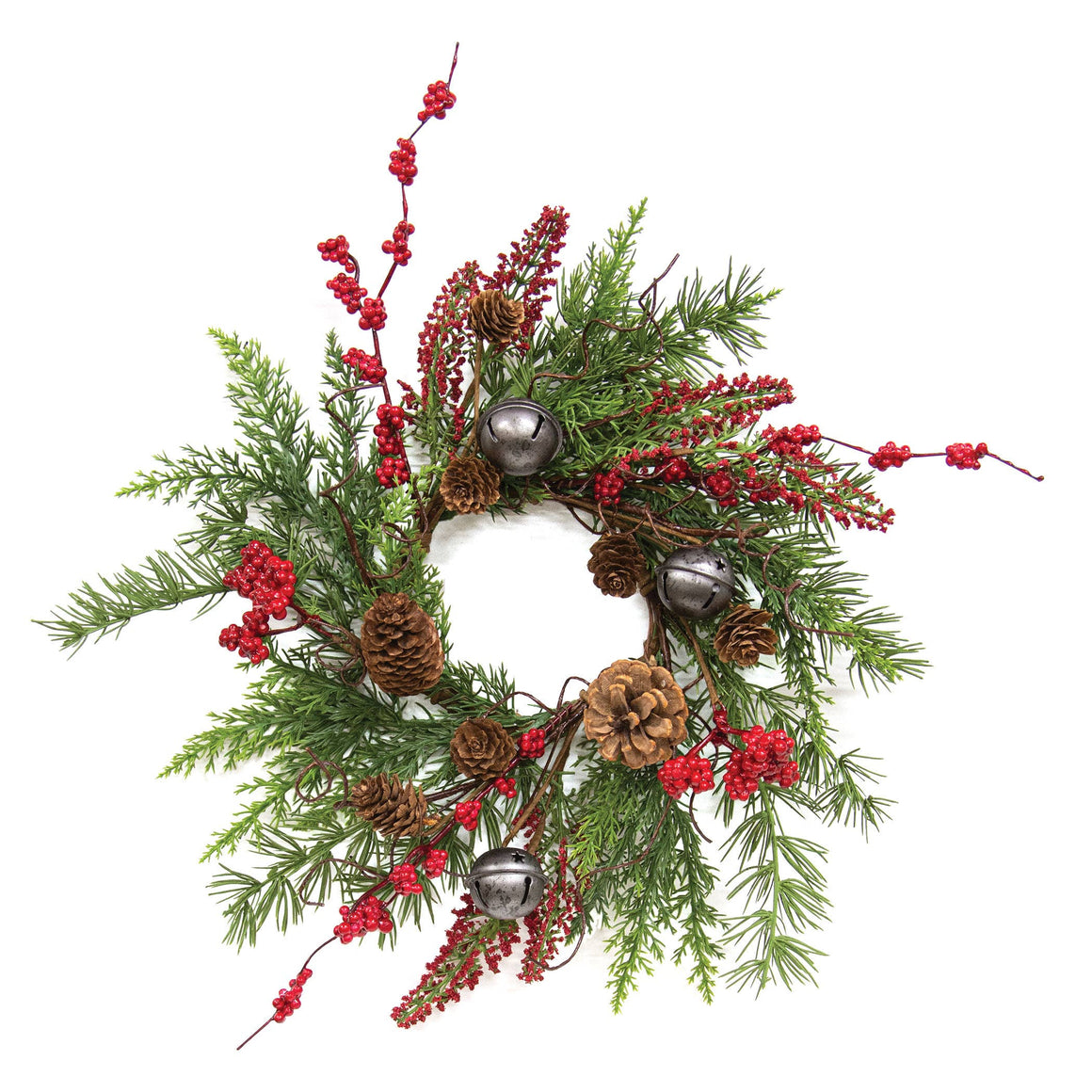 Joyful Mixed Pine & Pepperberry Candle Ring | 4.5"