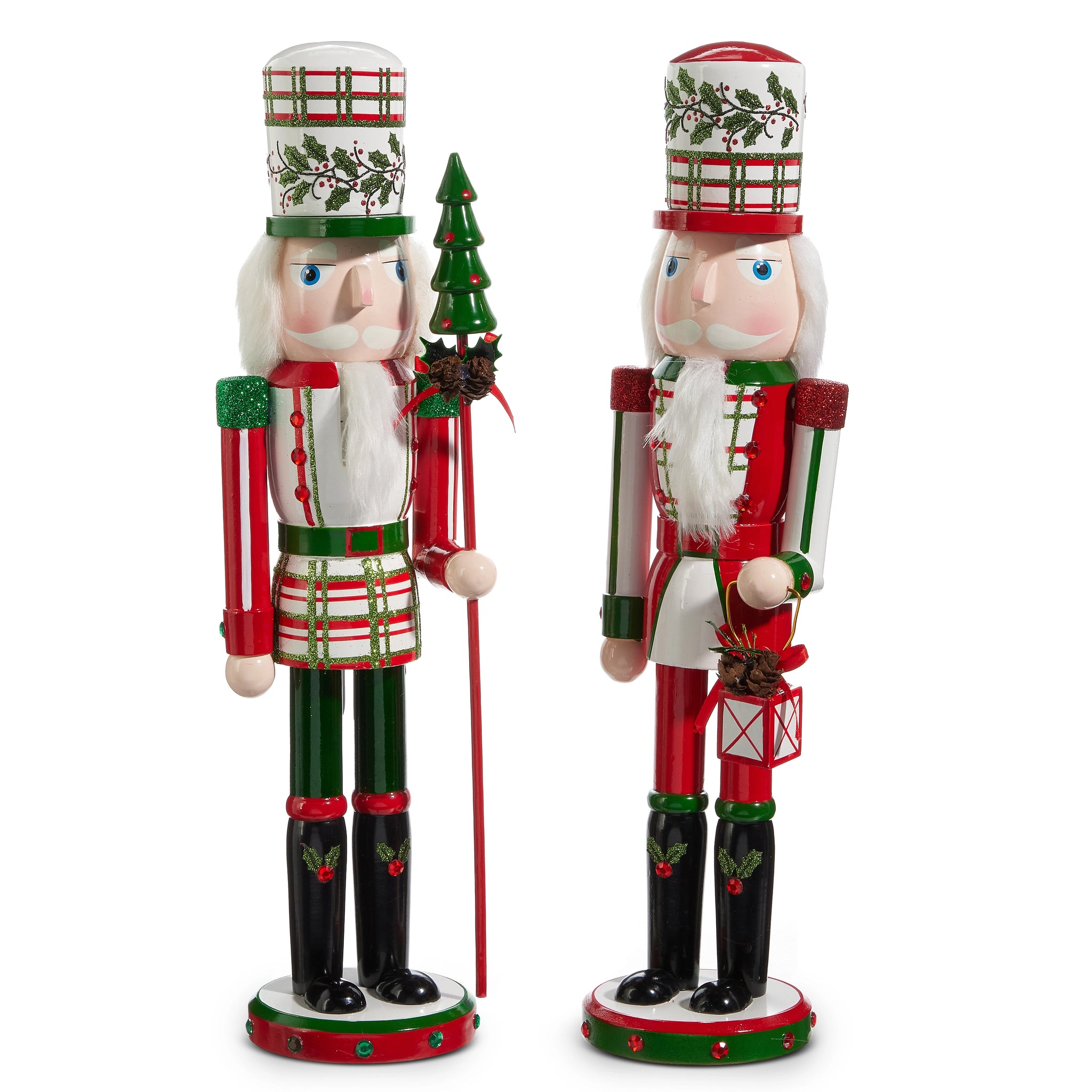 Plaid & Holly Nutcracker