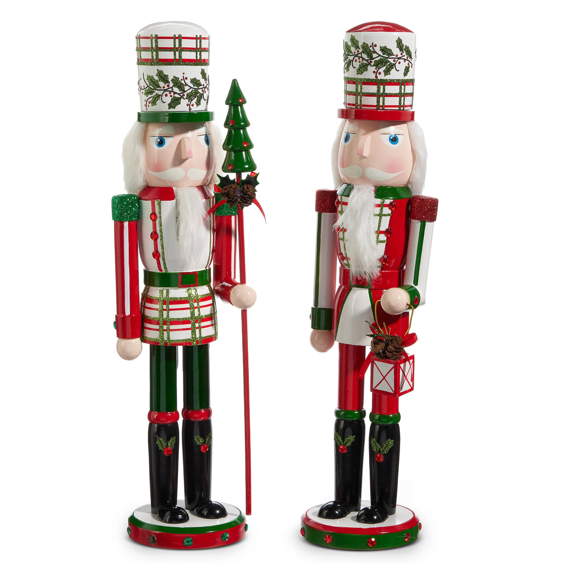 Plaid & Holly Nutcracker