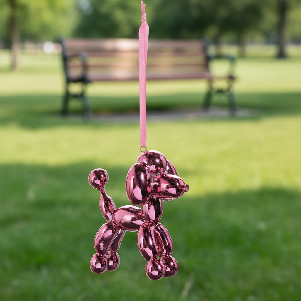 Metallic Pink Dog Ornament