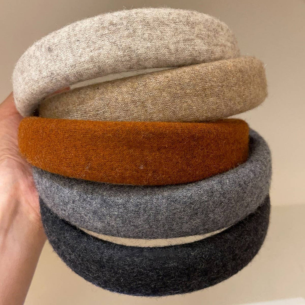 ACCITY - SOLID COLOR WOOL HEADBAND HAIRPIN HEADDRESS_CWAHA4027: Black / (OS) 1