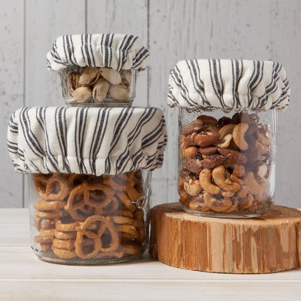 S/3 Ticking Stripe Reusable Bowl Covers