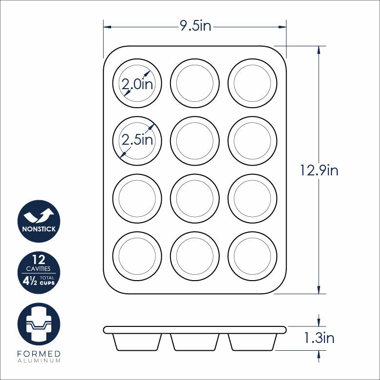 Naturals® Nonstick 12 Cavity Muffin Pan