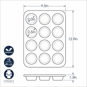 Naturals® Nonstick 12 Cavity Muffin Pan