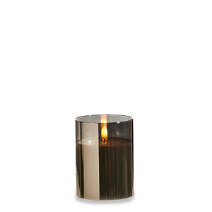 Smoke Glass Ivory Pillar Candle