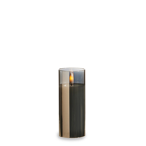Smoke Glass Ivory Pillar Candle