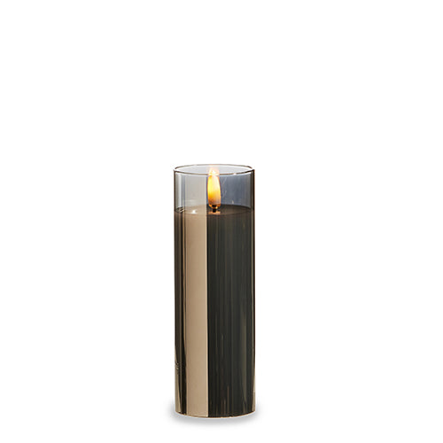 Smoke Glass Ivory Pillar Candle