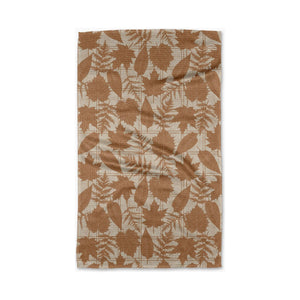 Geometry - Autumnal Leaves Gold Tea Towel