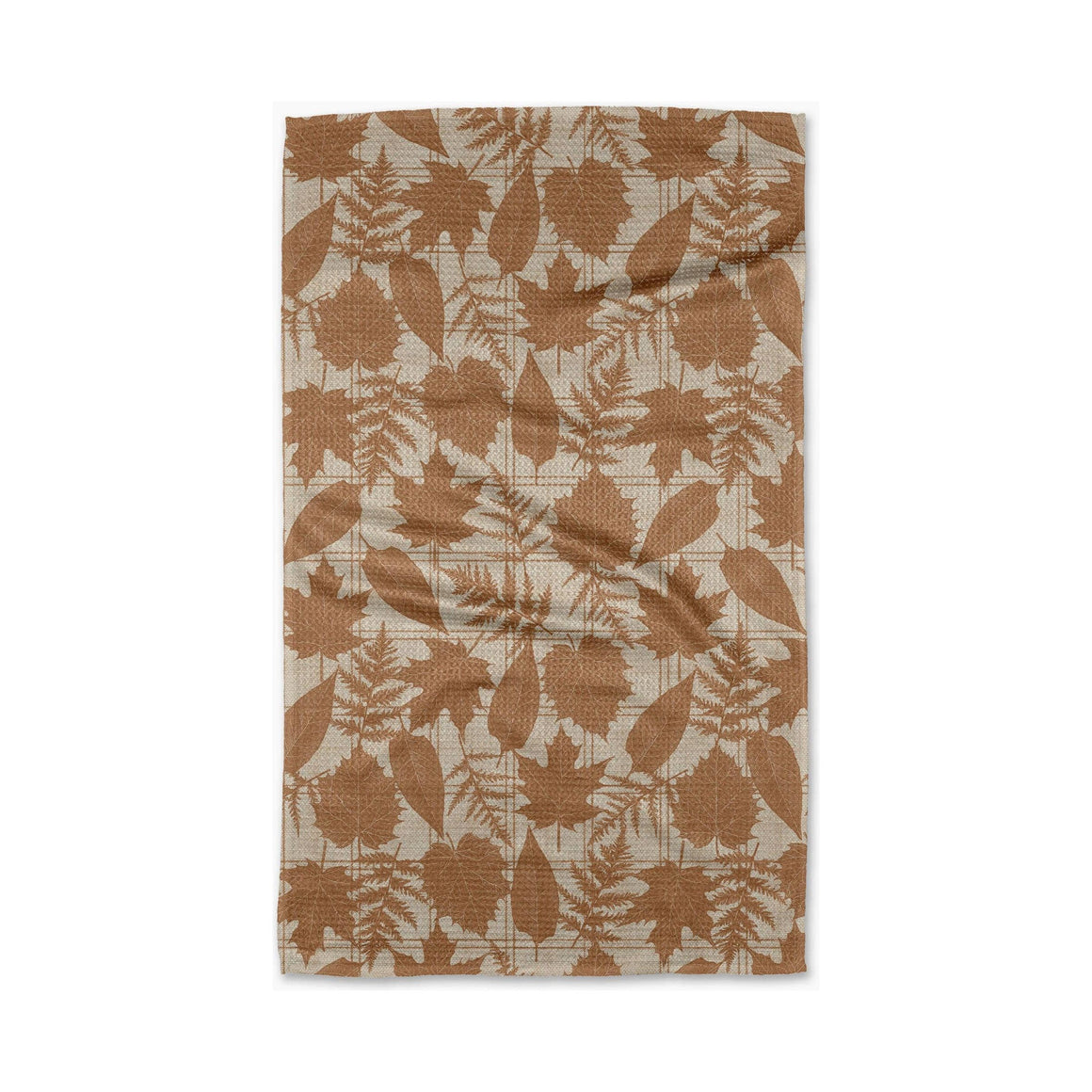 Geometry - Autumnal Leaves Gold Tea Towel