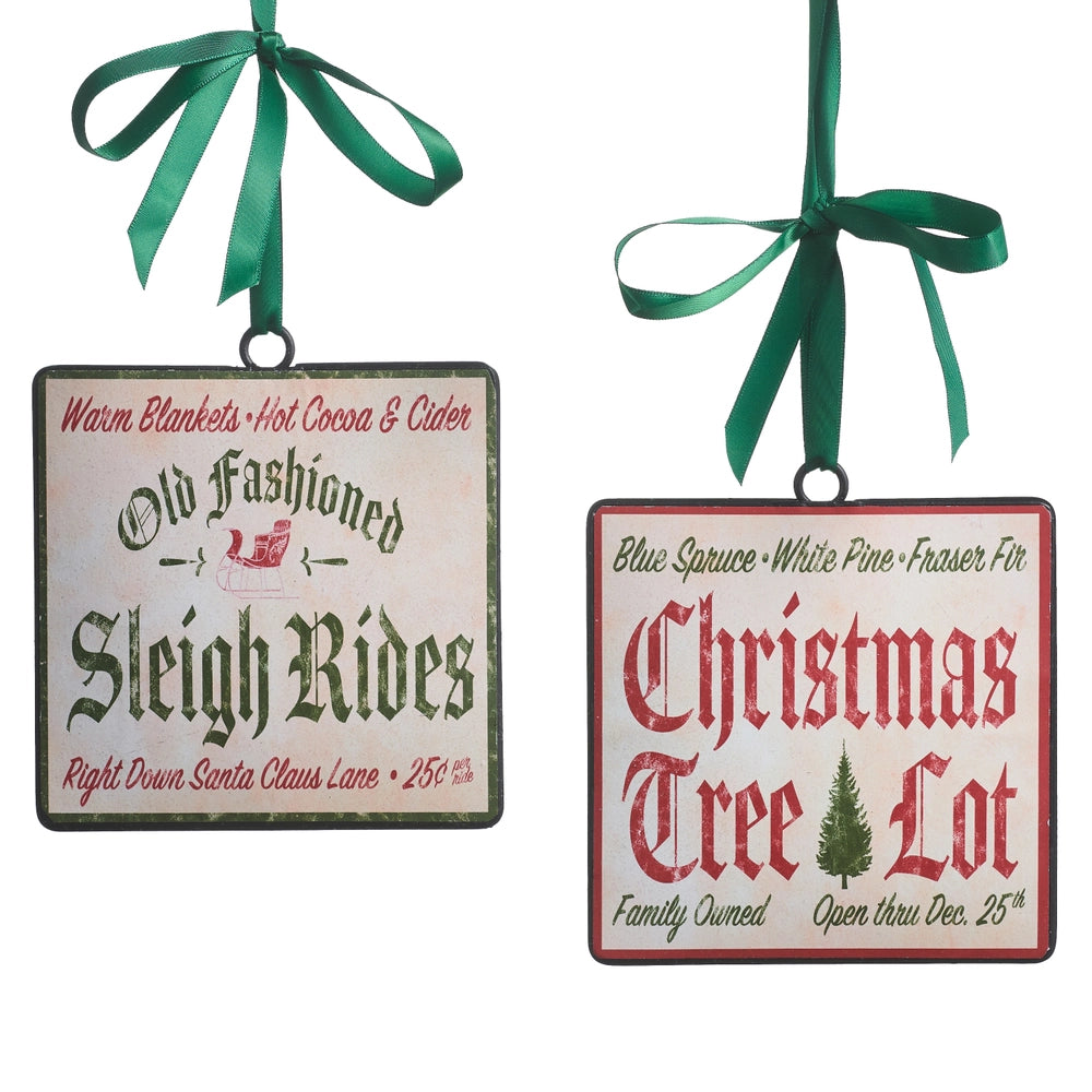 Nostalgic Christmas Sign Ornament