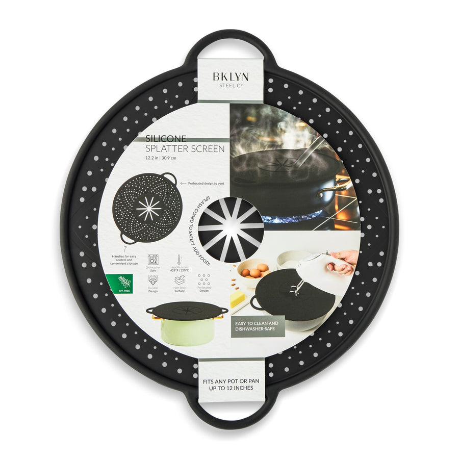 Silicone Splatter Screen w/Splash Guard | Onyx