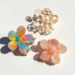 Flower Hair Claw | Rainbow Sherbet