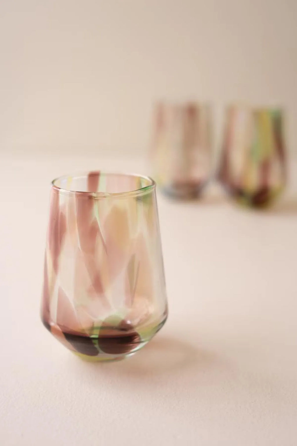 Tapered Multi-Color Glass Tumbler