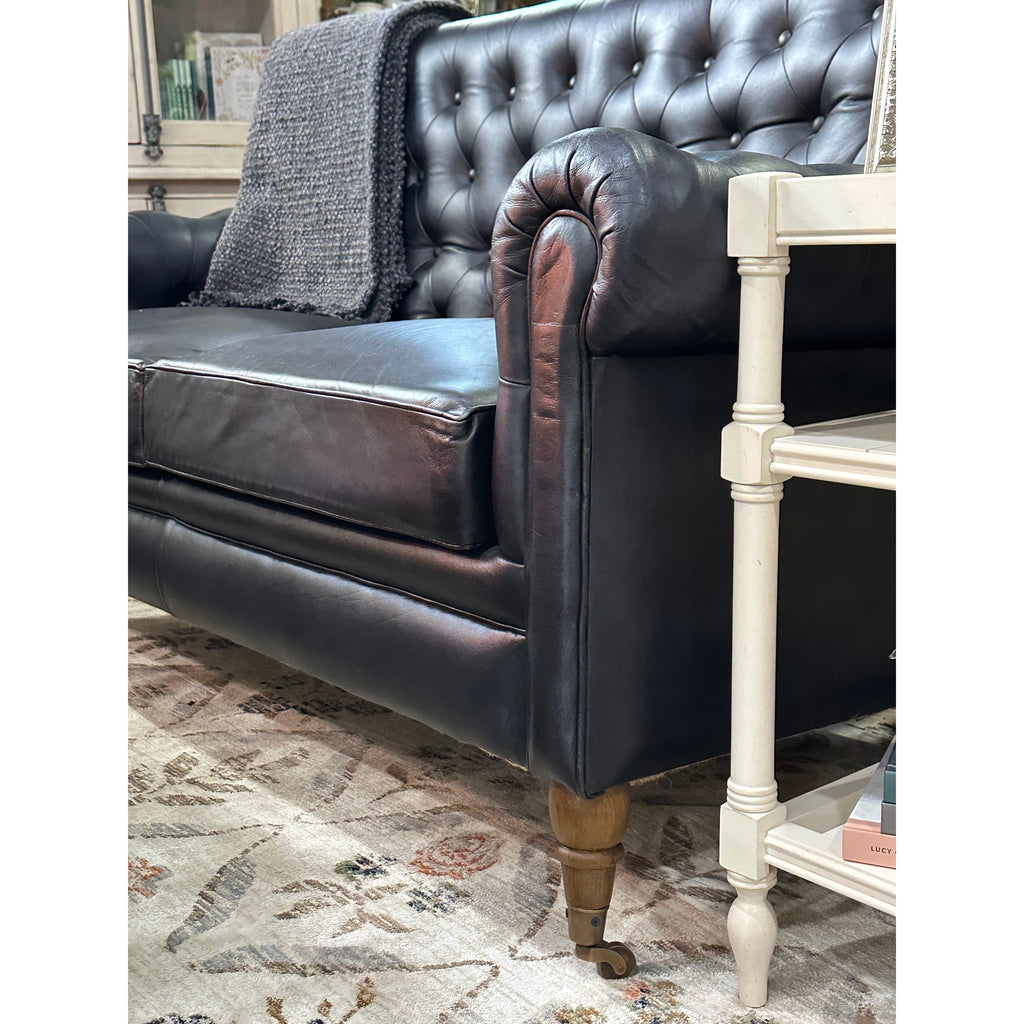Louisville Chesterfield Leather Settee
