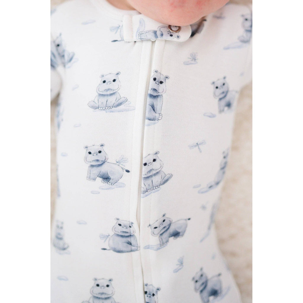 L'ovedbaby - Baby Hippo | Organic Zipper Footie: 3-6m