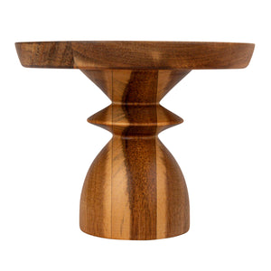 Wood + Stoneware Serving Pedestal