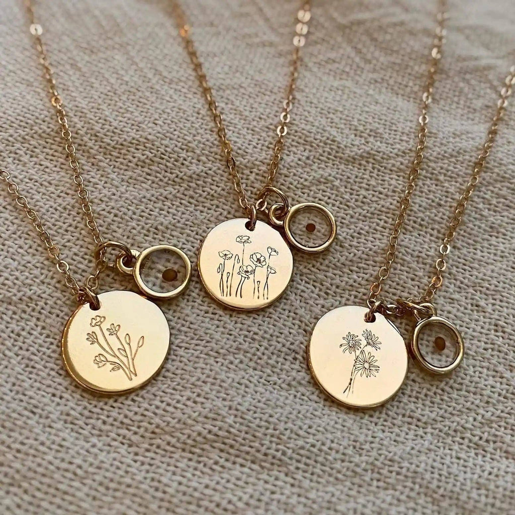 Wildflower Necklace w/Mustard Seed | Gold
