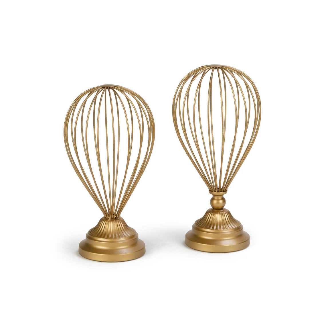 S/2 Balloon Wire Hat Stands | Gold