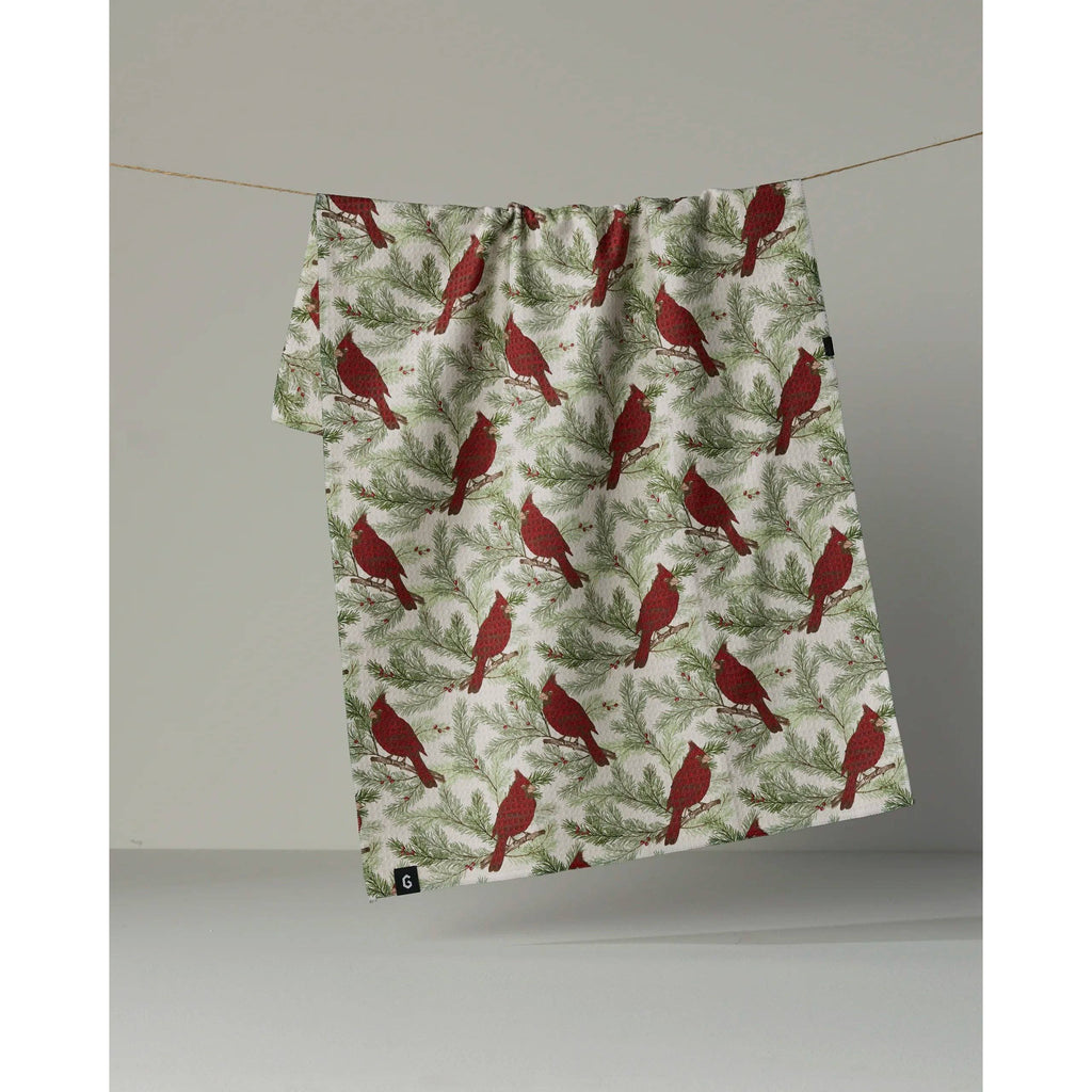 Geometry - Winter Crimson Luxe Kitchen Towel