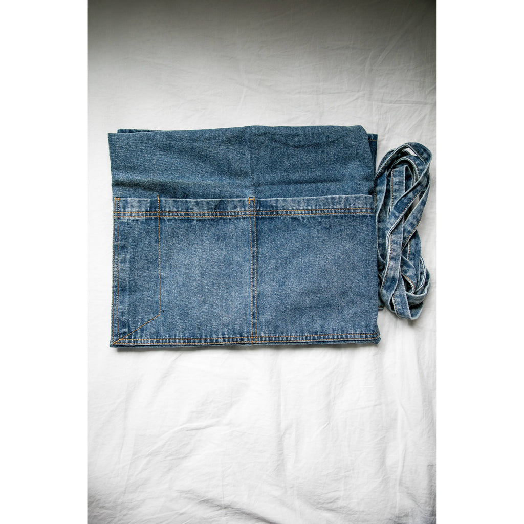 Washed Denim Apron | Dark Blue