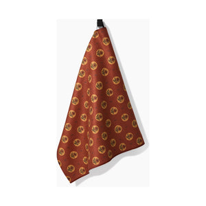 Geometry - Artisanal Floral Orange Tea Towel