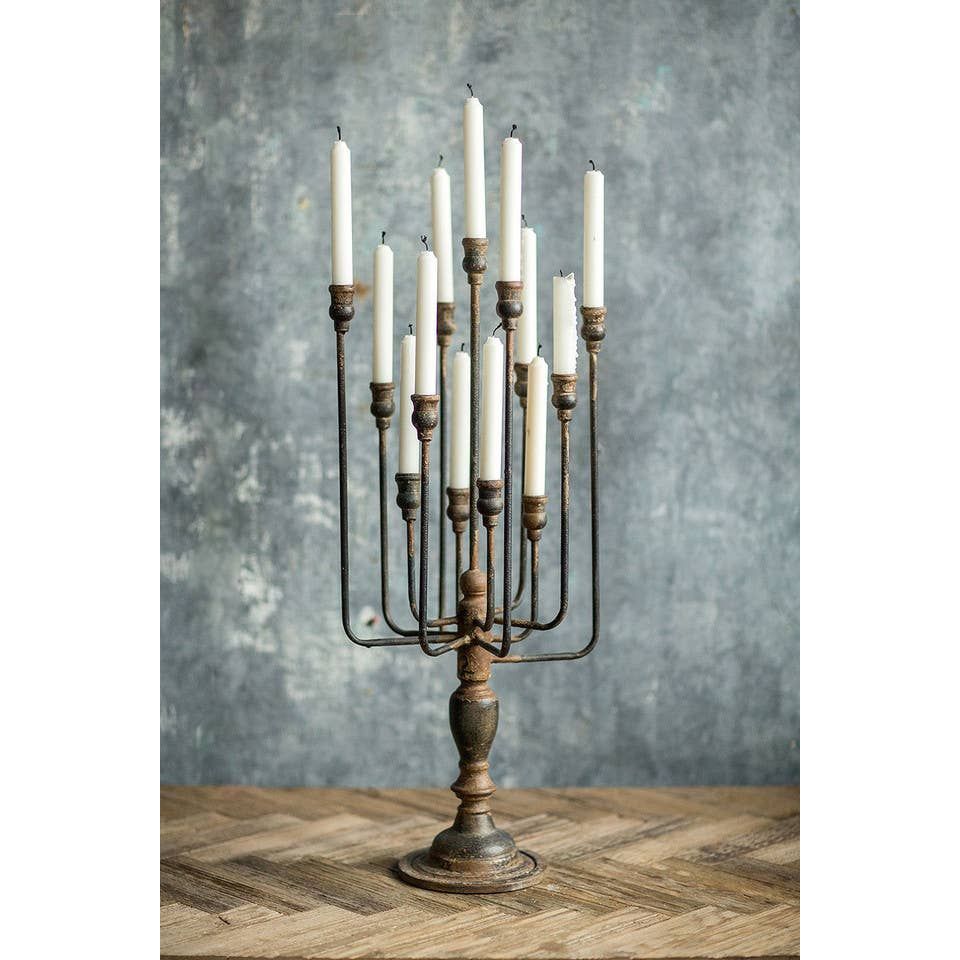Black 13-Candle Iron Candelabra