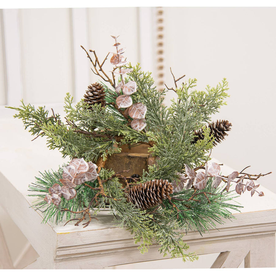 Icy Woodland Pine & Eucalyptus Candle Ring | 3.5"