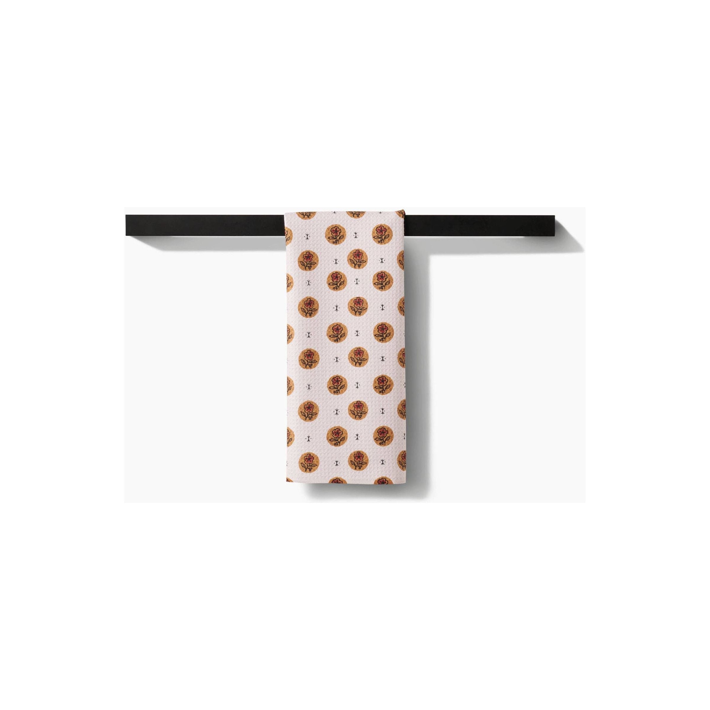 Geometry - Artisanal Floral Cream Tea Towel