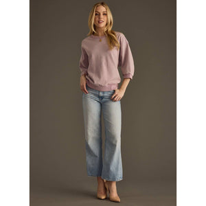 Washed Short Sleeve Sweatshirt | Dusty Rose