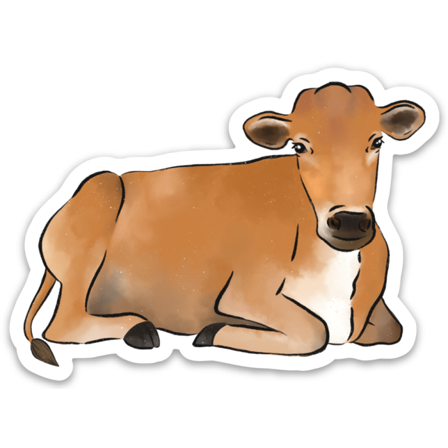 Brown Cow Sticker