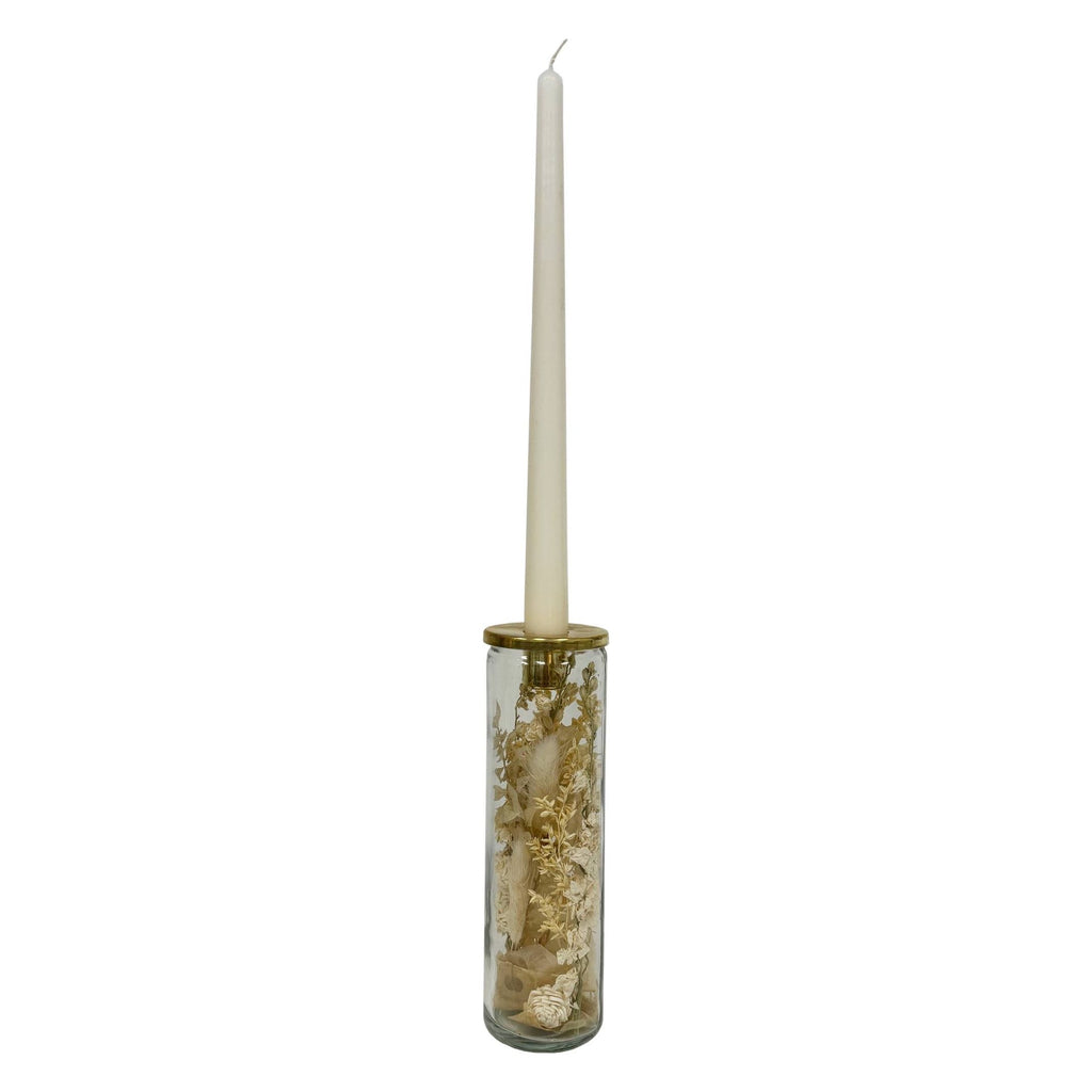 Botanical Taper Candle Holder: Tall | White Blossoms
