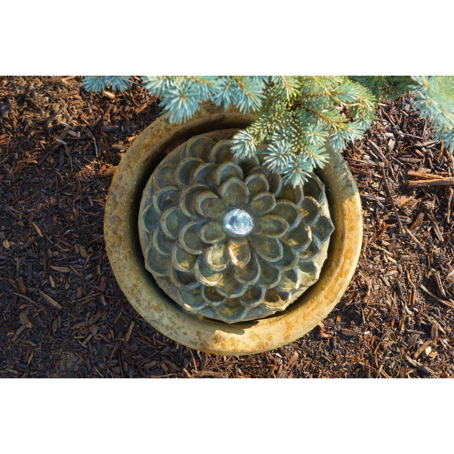 Low Patio Bubbler Fountain | Dahlia