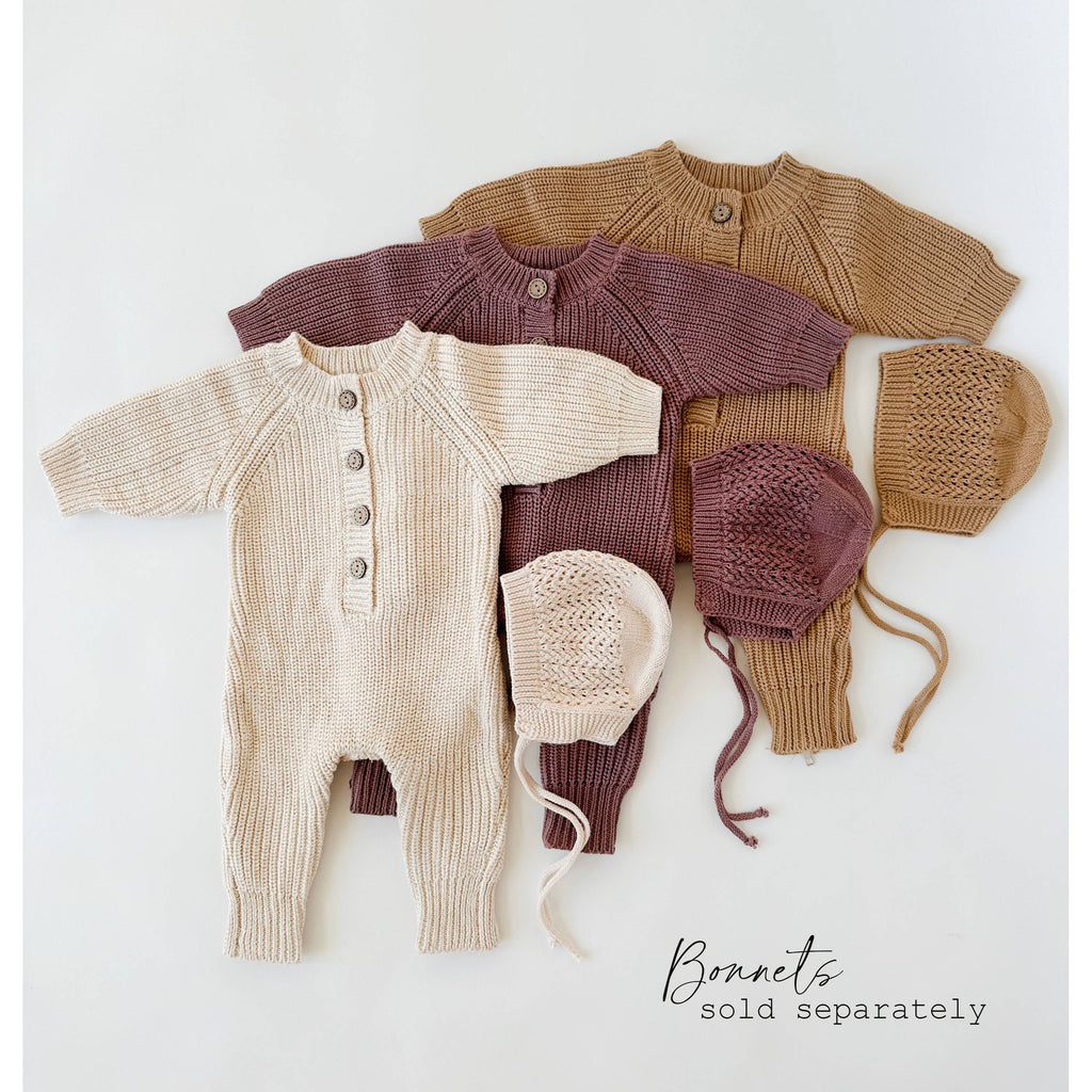 Harper Baby Knit Romper Jumpsuit | Rice